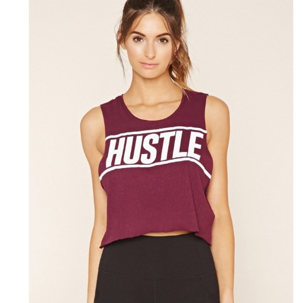 maroon hustle crop top💜